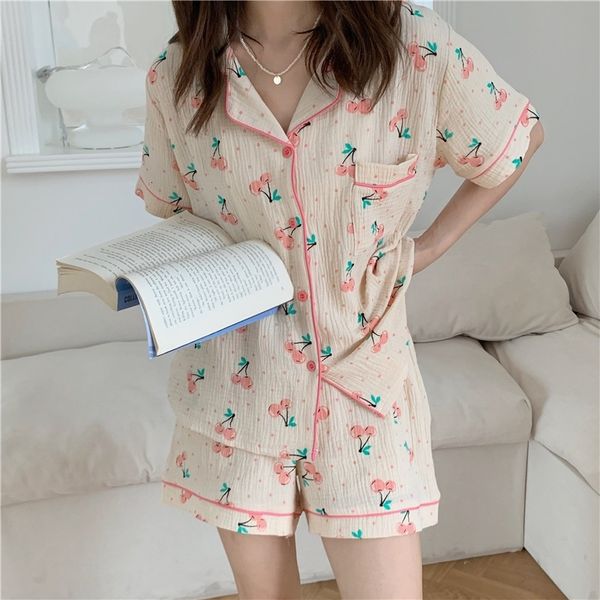 women's sleepwear 2021 stylish comfortable loose homewear cotton chic femme sweet casual soft printed summer pajamas sets 1mla, Black;red
women's sleepwear 2021 stylish comfortable loose homewear cotton chic femme sweet casual soft printed summer pajamas sets 1mla, Black;red