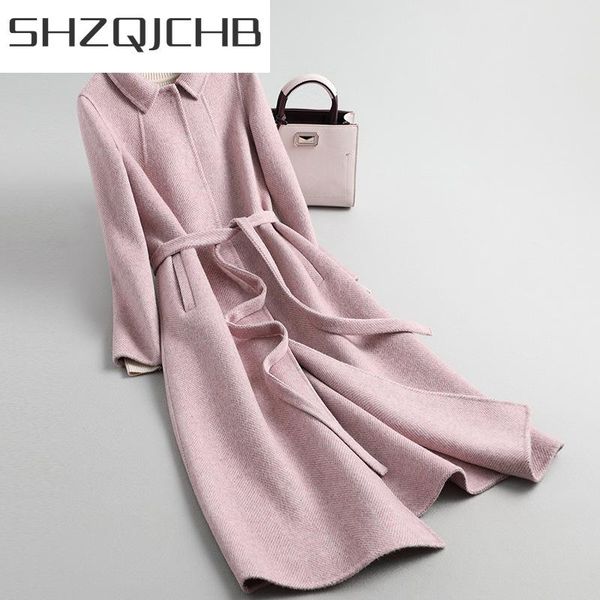 women's wool & blends shzq winter natural jacket women clothes 2021 both sided woolen coats female spring autumn slim long blend overco, Black
women's wool & blends shzq winter natural jacket women clothes 2021 both sided woolen coats female spring autumn slim long blend overco, Black