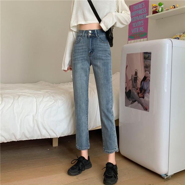 fall 2021 retro slit high waist slim slimming nine-point straight jeans women women's, Blue
fall 2021 retro slit high waist slim slimming nine-point straight jeans women women's, Blue