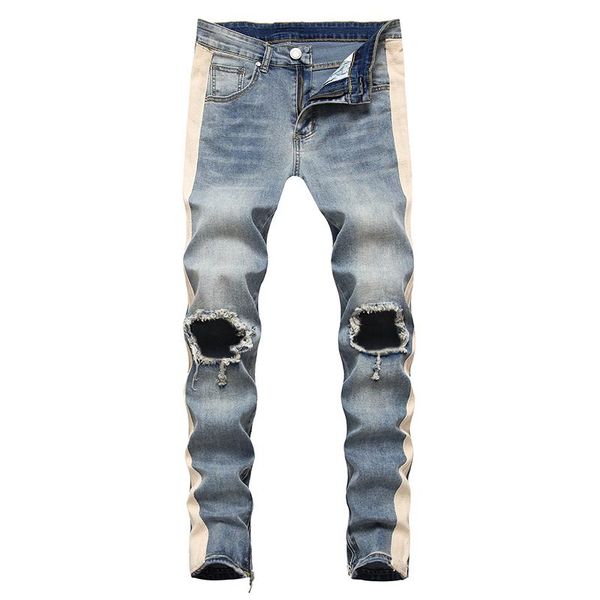jeans men brand mkass ripped jean pants biker skinny slim straight frayed denim trousers hip hop male s-2xl men's, Blue
jeans men brand mkass ripped jean pants biker skinny slim straight frayed denim trousers hip hop male s-2xl men's, Blue