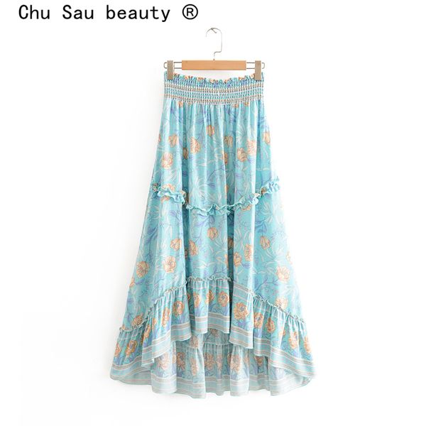 beauty boho floral print cotton midi skirt women holiday vintage ruffles elastic waist swing skirts female 210514, Black
beauty boho floral print cotton midi skirt women holiday vintage ruffles elastic waist swing skirts female 210514, Black