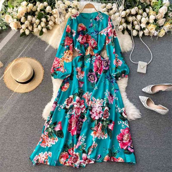 spring fashion wear style maxi vestidos women round neck slim elegant printed puff sleeve dress c297 210507, Black;gray
spring fashion wear style maxi vestidos women round neck slim elegant printed puff sleeve dress c297 210507, Black;gray