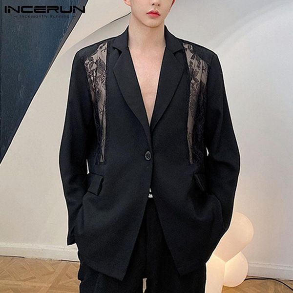 men's suits & blazers men blazer mesh patchwork lapel long sleeve streetwear see through one button casual 2021 party coats incerun 5xl, White;black
men's suits & blazers men blazer mesh patchwork lapel long sleeve streetwear see through one button casual 2021 party coats incerun 5xl, White;black