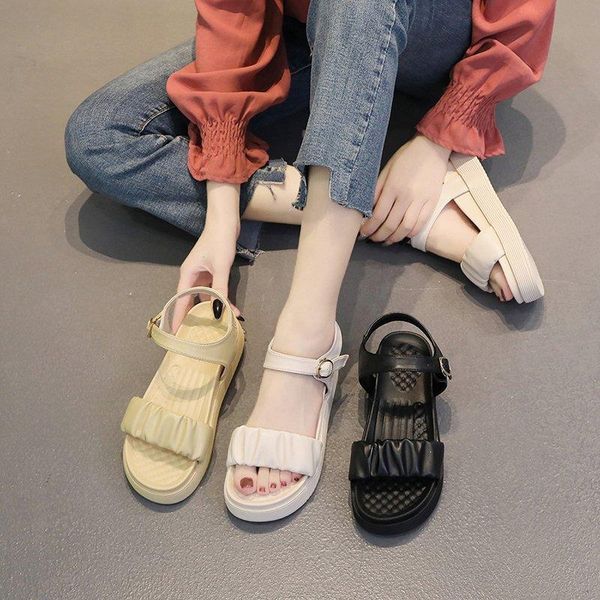 sandals thick-soled buckle women's beach summer 2021 korean round head casual student fashion trend shoes women, Black
sandals thick-soled buckle women's beach summer 2021 korean round head casual student fashion trend shoes women, Black