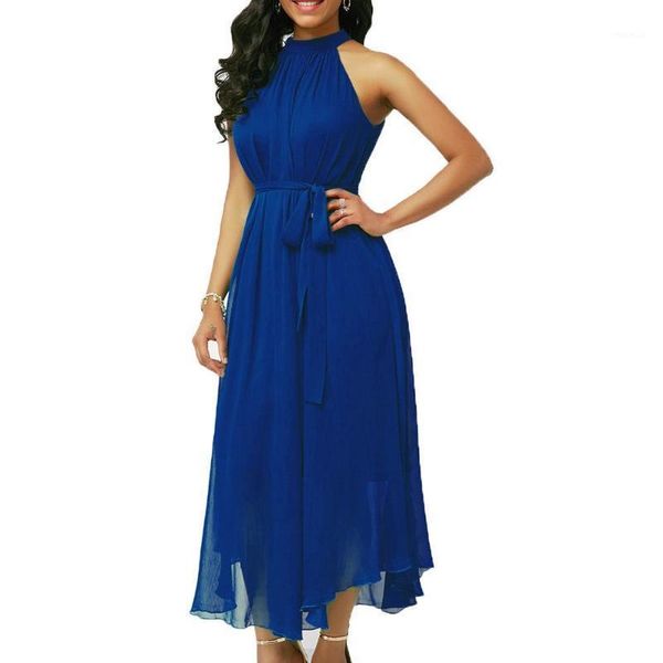 plus size women summer solid color pleated chiffon sleeveless belted maxi dress casual dresses, Black;gray 
plus size women summer solid color pleated chiffon sleeveless belted maxi dress casual dresses, Black;gray