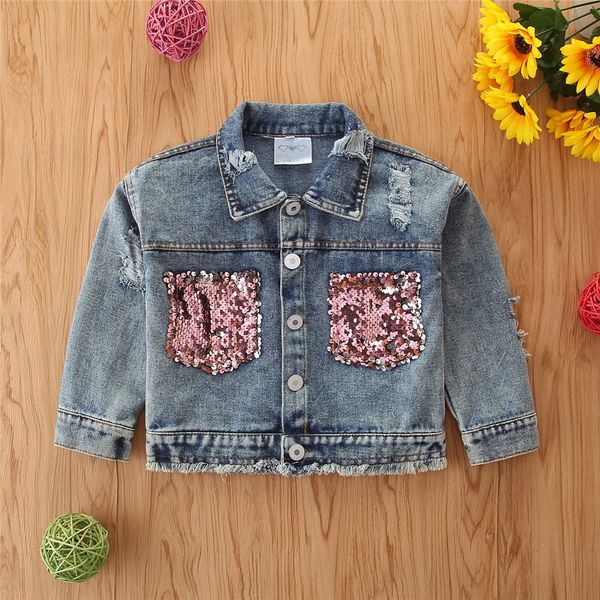 children clothing 2021 new spring and autumn fashion retro girls children jacket sequined pocket denim jacket baby coat for girl, Blue;gray
children clothing 2021 new spring and autumn fashion retro girls children jacket sequined pocket denim jacket baby coat for girl, Blue;gray
