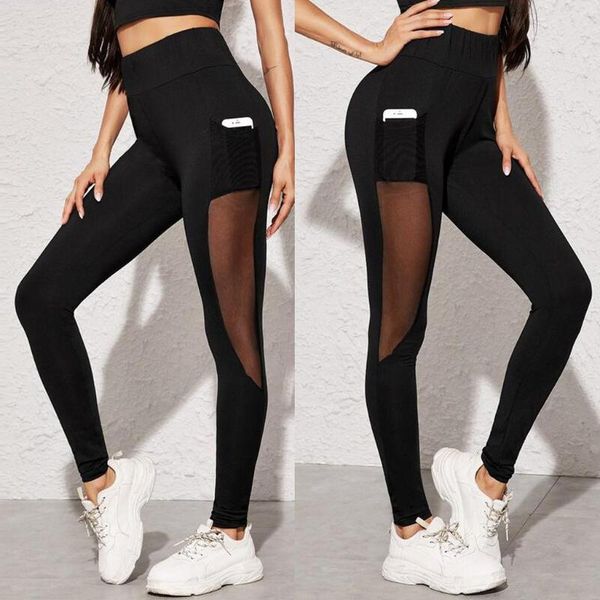 women's leggings fashion womens perspective splice side pocket elastic waist fitness exercise elasticity l, Black
women's leggings fashion womens perspective splice side pocket elastic waist fitness exercise elasticity l, Black