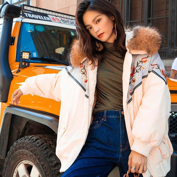 women's trench coats heavy industry embroidered padded short winter 2021 style women bread loose contrasting color big fur collar fluff, Tan;black
women's trench coats heavy industry embroidered padded short winter 2021 style women bread loose contrasting color big fur collar fluff, Tan;black