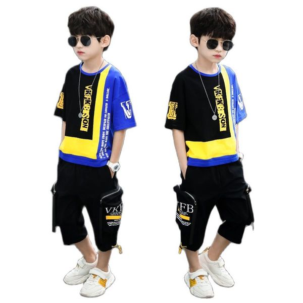 cotton blend summer boy sets new 2021 korean version handsome short sleeve movement fashion two-piece casual childrens clothing, White
cotton blend summer boy sets new 2021 korean version handsome short sleeve movement fashion two-piece casual childrens clothing, White
