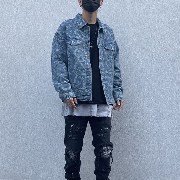 cowboy coat men's spring and autumn ins hip hop high street cashew flower et fashion brand handsome loose cloth, Black;brown
cowboy coat men's spring and autumn ins hip hop high street cashew flower et fashion brand handsome loose cloth, Black;brown