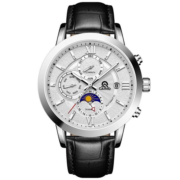 fashion gentleman automatic mechanical watch multifunction moon phase date month dispay men business waterproof clock wristwatches, Slivery;brown
fashion gentleman automatic mechanical watch multifunction moon phase date month dispay men business waterproof clock wristwatches, Slivery;brown