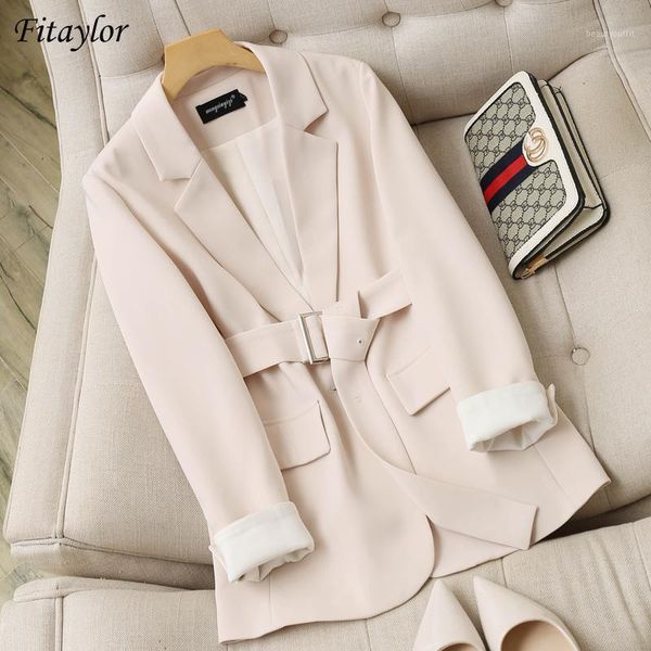 fitaylor spring office ladies casual blazer women vintage single breasted solid suit coat loose fashion jacket with belt women's suits, White;black
fitaylor spring office ladies casual blazer women vintage single breasted solid suit coat loose fashion jacket with belt women's suits, White;black