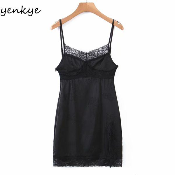summer women lace trim dress female vintage jacquard satin sling party mini night out vestido 210430, Black;gray
summer women lace trim dress female vintage jacquard satin sling party mini night out vestido 210430, Black;gray