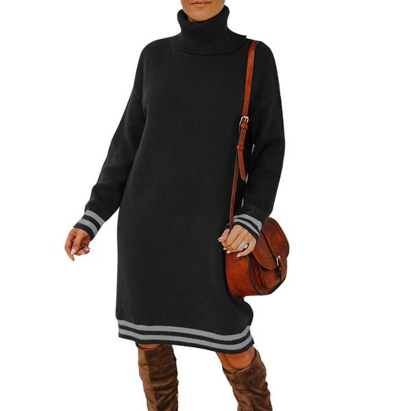 casual dresses women striped knit dress, adults autumn & winter high collar long sleeve, Black;gray
casual dresses women striped knit dress, adults autumn & winter high collar long sleeve, Black;gray