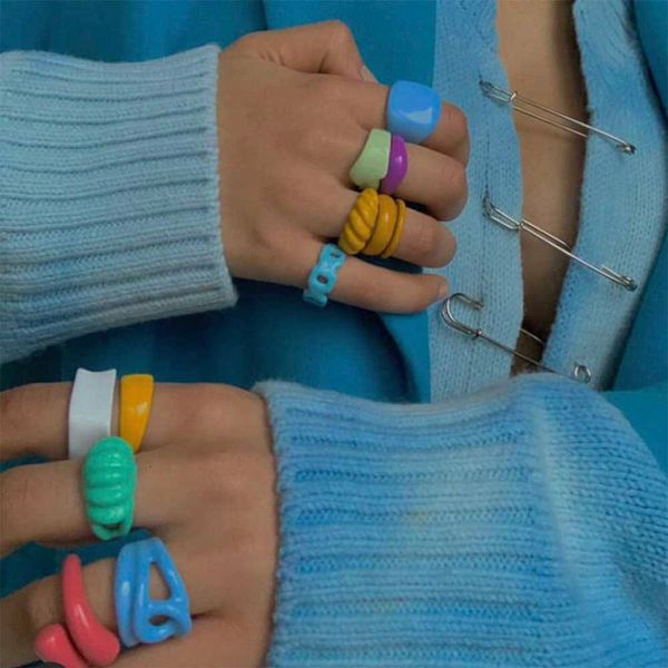 ring korean fashion irregular geometric hand-painted rainbow stack rings for women girls creative croissant party jewelry, Golden;silver
ring korean fashion irregular geometric hand-painted rainbow stack rings for women girls creative croissant party jewelry, Golden;silver