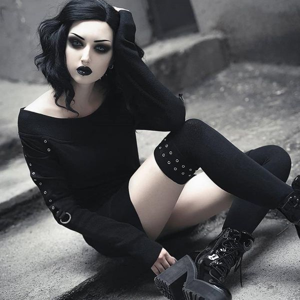 casual dresses rock punk off shoulder strapless mini party dress black long sleeve bandage bodycon ladies gothic women vestidos, Black;gray
casual dresses rock punk off shoulder strapless mini party dress black long sleeve bandage bodycon ladies gothic women vestidos, Black;gray