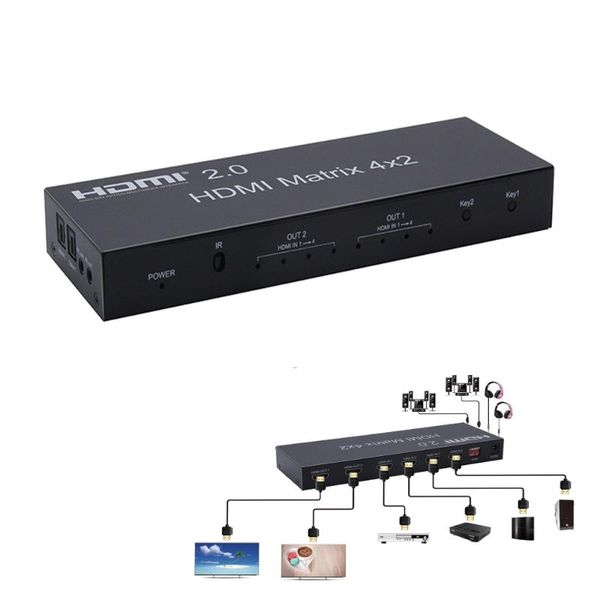 audio cables & connectors matrix 4x2 2.0 4k 60hz edid switch splitter support dual out by optical and stereo 2.0/3d/4k
audio cables & connectors matrix 4x2 2.0 4k 60hz edid switch splitter support dual out by optical and stereo 2.0/3d/4k