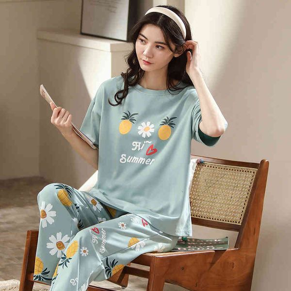 women's sleepwear cartoon pajamas for women set summer kawaii cotton short sleeve long pants home clothes female loose homewear pi, Black;red
women's sleepwear cartoon pajamas for women set summer kawaii cotton short sleeve long pants home clothes female loose homewear pi, Black;red