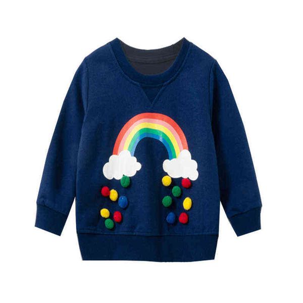 jumping meters new 2021 rainbow sweatshirts for autumn winter girls cotton children's sport shirts g1224, Blue
jumping meters new 2021 rainbow sweatshirts for autumn winter girls cotton children's sport shirts g1224, Blue