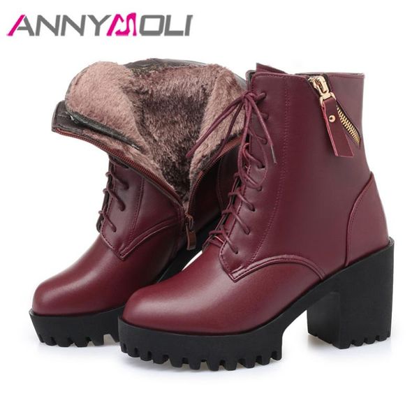 boots annymoli real leather natural wool fur platform high heel short women shoes zipper lace up block heels ankle winter, Black
boots annymoli real leather natural wool fur platform high heel short women shoes zipper lace up block heels ankle winter, Black