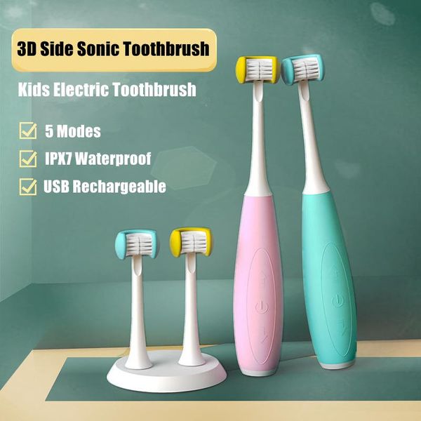 side sonic electric toothbrush children usb rechargeable smart waterproof teeth brush for kids with replacement heads 5 modes
side sonic electric toothbrush children usb rechargeable smart waterproof teeth brush for kids with replacement heads 5 modes