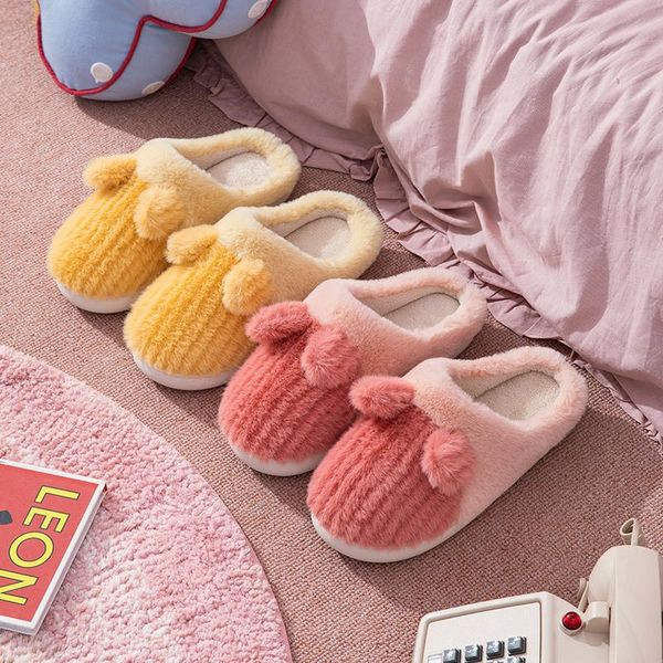 slippers cotton women's winter cute plush ears home shoes lovers non-slip warm autumn explosion models, Black
slippers cotton women's winter cute plush ears home shoes lovers non-slip warm autumn explosion models, Black