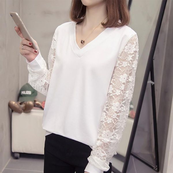 plus size t-shirt women tshirt 2021 spring fashion v-neck long sleeve korean style t shirt oversized lace spliced basic female, Black
plus size t-shirt women tshirt 2021 spring fashion v-neck long sleeve korean style t shirt oversized lace spliced basic female, Black