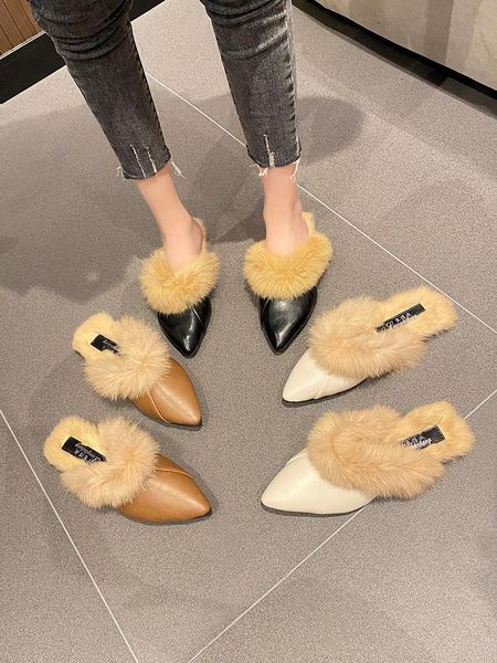 slippers shoes ladies' fur flip flops slipers women loafers pointed toe luxury slides flat plush soft 2021 designer cover rome r, Black
slippers shoes ladies' fur flip flops slipers women loafers pointed toe luxury slides flat plush soft 2021 designer cover rome r, Black