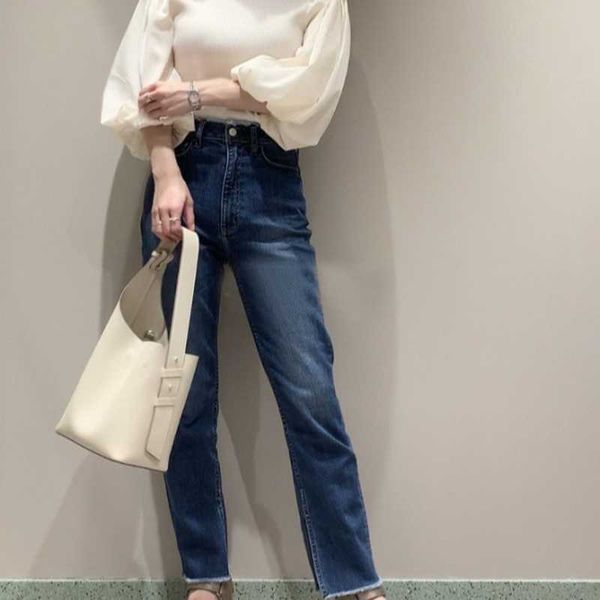 spring summer office lady chic split denim pants women soft high waist straight trousers all match pantalones mujer 210525, Blue
spring summer office lady chic split denim pants women soft high waist straight trousers all match pantalones mujer 210525, Blue