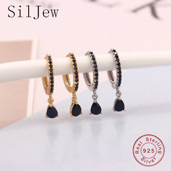 hoop & huggie siljew 925 sterling silver ovals water drop earring black zircon cz circle round loop crystal women piercing ohrringe pendient, Golden;silver
hoop & huggie siljew 925 sterling silver ovals water drop earring black zircon cz circle round loop crystal women piercing ohrringe pendient, Golden;silver