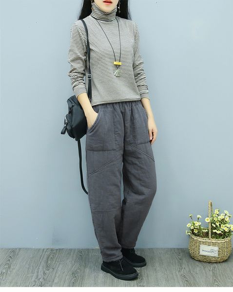 capris elastic thread on the thick waist hare pants quilted women's trousers warm winter 2021 cotton, Black;white
capris elastic thread on the thick waist hare pants quilted women's trousers warm winter 2021 cotton, Black;white