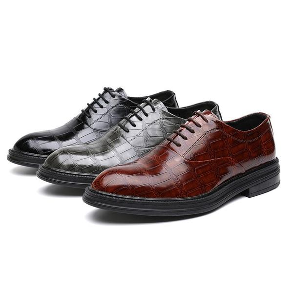 men's leather shoes, business dress increase in korean version of the trend, british groom's wedding shoes, Black
men's leather shoes, business dress increase in korean version of the trend, british groom's wedding shoes, Black
