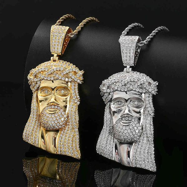 factory wholesale christ jesus head pendant with zircon inlaid exaggeration hip hop jewelry plated 18k gold diamond necklace popular fashion
factory wholesale christ jesus head pendant with zircon inlaid exaggeration hip hop jewelry plated 18k gold diamond necklace popular fashion