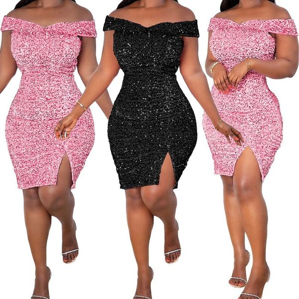 casual dresses the summer 2021 women's fashion princess style with a single neck elegant commuter dress short slit sequins tight hips s, Black;gray
casual dresses the summer 2021 women's fashion princess style with a single neck elegant commuter dress short slit sequins tight hips s, Black;gray