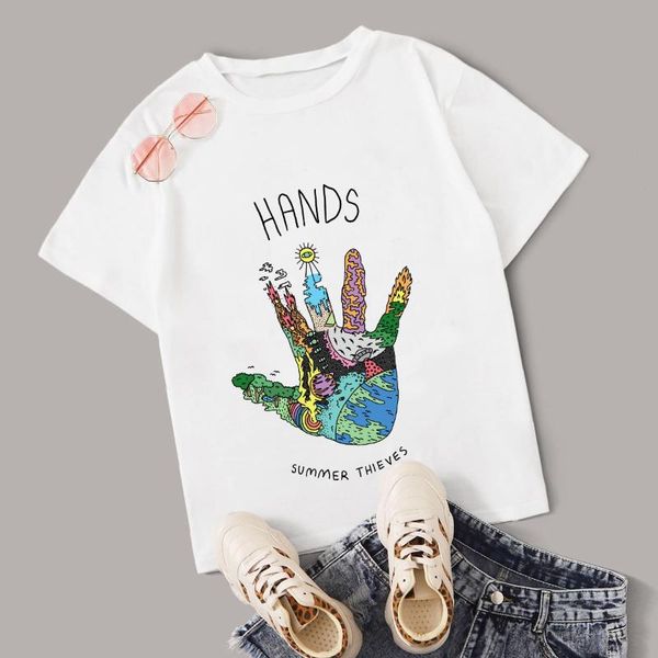 women's t-shirt fashion casual women printing t-shirts finger illustration tees 90s harajuku short-sleeved ladies tee korean style top, White
women's t-shirt fashion casual women printing t-shirts finger illustration tees 90s harajuku short-sleeved ladies tee korean style top, White