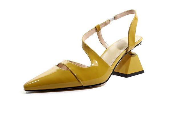 dress shoes kmeioo women irregular heel sandals runway high heels novelty strange style chunky genuine leather pointed toe 8cm, Black
dress shoes kmeioo women irregular heel sandals runway high heels novelty strange style chunky genuine leather pointed toe 8cm, Black