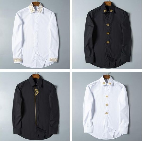 21ss italy printing winter men s fashion shirt dress leisure pure men's casual polo embroidery shirts social clothing letter print, White;black
21ss italy printing winter men s fashion shirt dress leisure pure men's casual polo embroidery shirts social clothing letter print, White;black