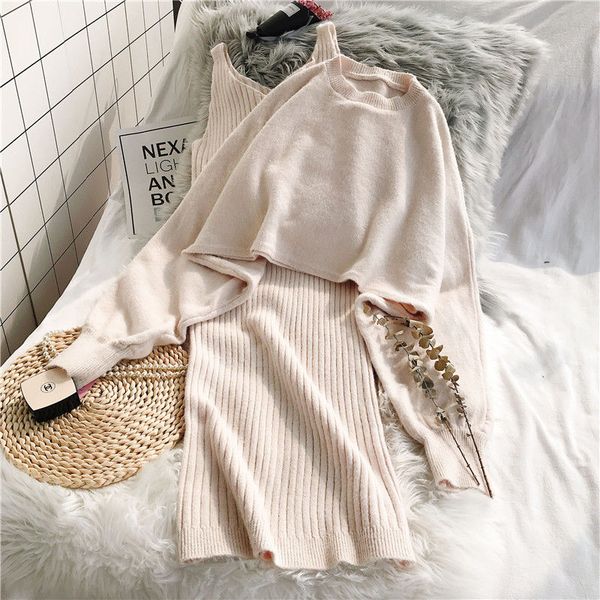 fashion 2 piece set women v neck slim fit bodycon dress woman and solid color loose knit sweaters 2021 chic two piece suit, White
fashion 2 piece set women v neck slim fit bodycon dress woman and solid color loose knit sweaters 2021 chic two piece suit, White