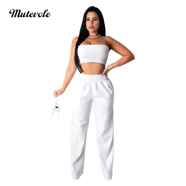 mutevole summer strapless two piece set women solid crop elastic waist pants sets casual bodycon plain 2 women's tracksuits, Gray
mutevole summer strapless two piece set women solid crop elastic waist pants sets casual bodycon plain 2 women's tracksuits, Gray