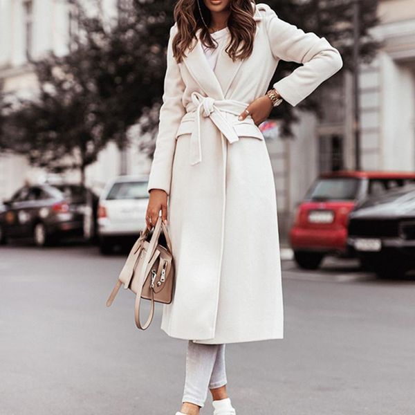 women's wool & blends casual loose blend long overcoat women 2021 winter fashion bandage belted outwear elegant sleeve cardigan jacket, Black
women's wool & blends casual loose blend long overcoat women 2021 winter fashion bandage belted outwear elegant sleeve cardigan jacket, Black