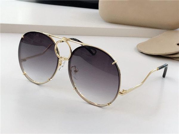 

new fashion designer women's sunglasses 145 pilot metal frame interchangeable lenses avant-garde popular style uv 400 protective glasse, White;black