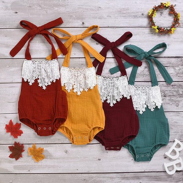 rompers 0-2y toddler baby boys bodysuits summer born girls clothing lace design bow-knot jumpsuits cute outfits kids suits, Blue