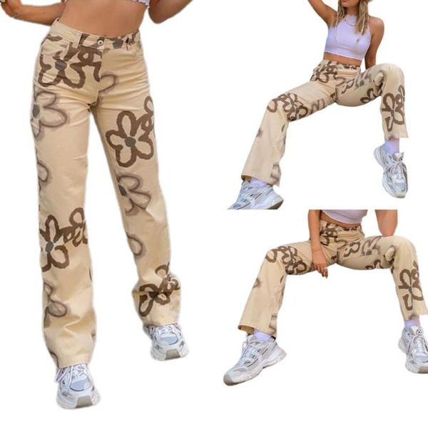 women's jeans girls fashion straight leg pants high waist floral print loose denim pockets boyfriend bottom relaxed fit style trousers, Blue
women's jeans girls fashion straight leg pants high waist floral print loose denim pockets boyfriend bottom relaxed fit style trousers, Blue