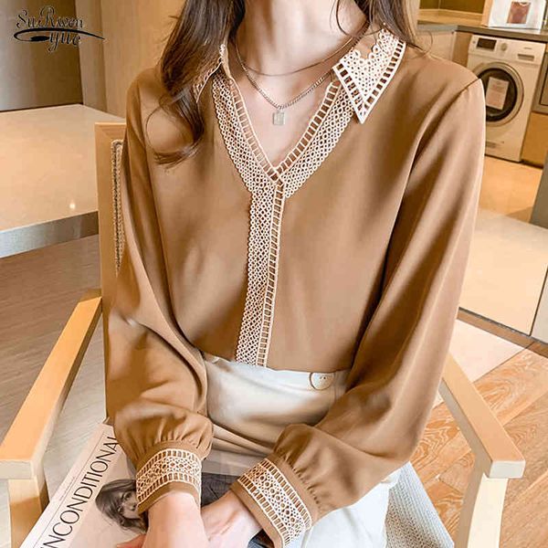 spring v-neck blouse women long sleeve solid chic hollow embroidery splicing plus size satin silk female shirt 13094 210508, White
spring v-neck blouse women long sleeve solid chic hollow embroidery splicing plus size satin silk female shirt 13094 210508, White