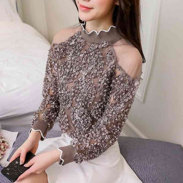 women long sleeved blouses lace patchwork style female shirts fashion clothing d431 30 210427, White
women long sleeved blouses lace patchwork style female shirts fashion clothing d431 30 210427, White