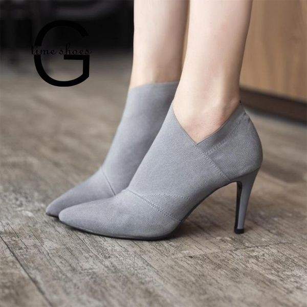 dress shoes drop high heels ankle boots women pointed toe slip on casual fitted female single fashion se054, Black
dress shoes drop high heels ankle boots women pointed toe slip on casual fitted female single fashion se054, Black