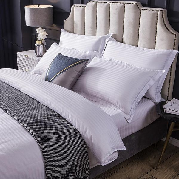summer high-quality four-piece set, pure white simple bedding, cotton satin strip, soft and comfortable bed sheet quilt bedding sets
summer high-quality four-piece set, pure white simple bedding, cotton satin strip, soft and comfortable bed sheet quilt bedding sets