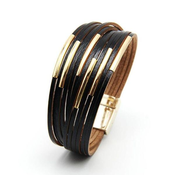 tennis slim strips leather bracelets for women metal pipe & bangles ladies multilayer wrap wide bracelet female jewelry gift, Golden;silver
tennis slim strips leather bracelets for women metal pipe & bangles ladies multilayer wrap wide bracelet female jewelry gift, Golden;silver
