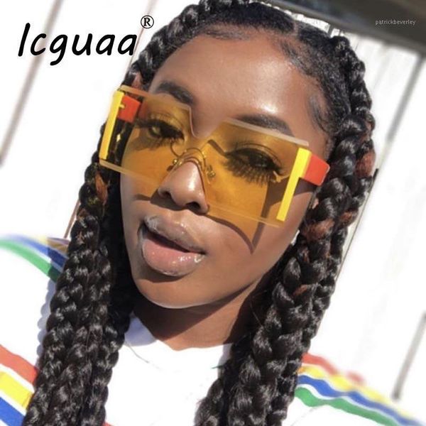 sunglasses onepiece oversized square women big frame brand designer rimless sun glasses female one piece vintage lunettes de sol, White;black
sunglasses onepiece oversized square women big frame brand designer rimless sun glasses female one piece vintage lunettes de sol, White;black