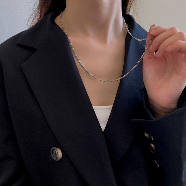 chains lacteo 2021 trendy stainless steel clavicle chain choker necklace for women simple minimalist single layer charm, Silver
chains lacteo 2021 trendy stainless steel clavicle chain choker necklace for women simple minimalist single layer charm, Silver